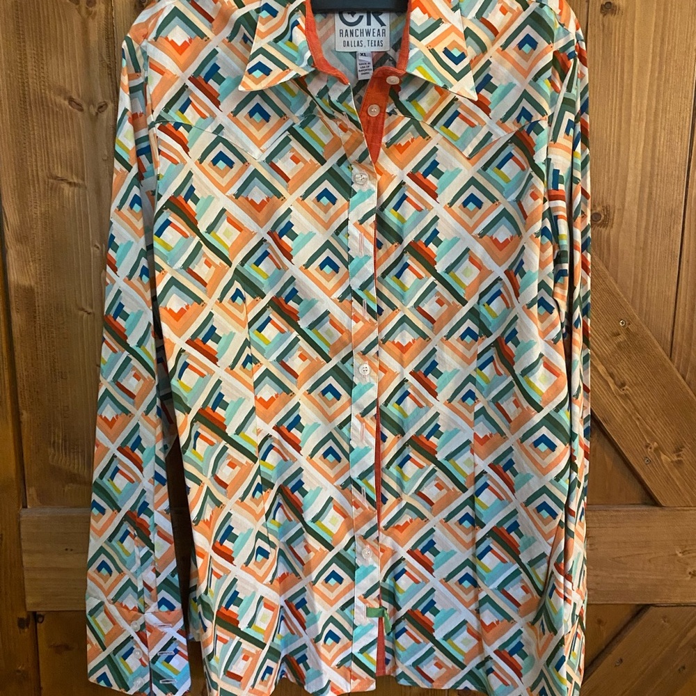 CR Ranchwear Colorful Geometric Shirt XL